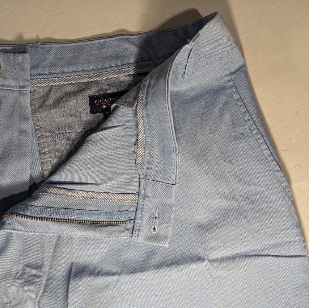 NEW Big Mens Roundtree & Yorke Casuals Chino Flat Shorts 9"I Lt Blue - Picture 6 of 9